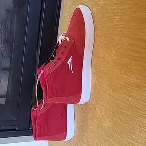 LAKAI RILEY 3 HIGH TOP SHOES RED MENS SIZE 10